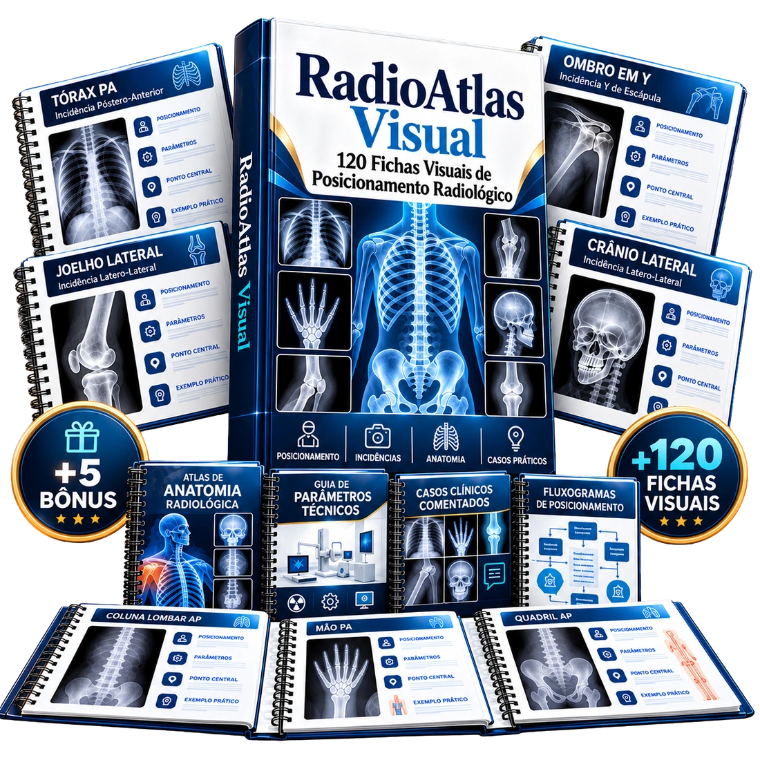 RadioAtlas Visual — 120 fichas visuais de posicionamento radiológico